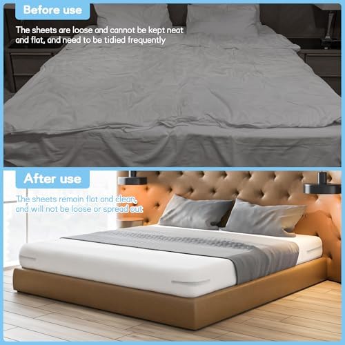 Barsone Lock Bed Sheet Holder - Heavy Duty Sheet Straps for Neat Fit