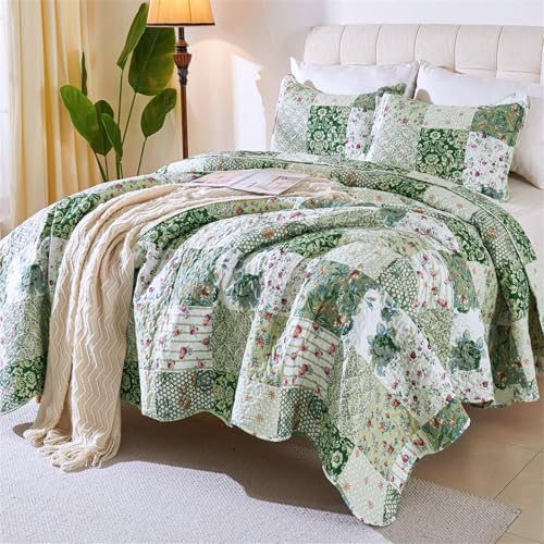 Cmfshape Patchwork Quilt Set King Size Green