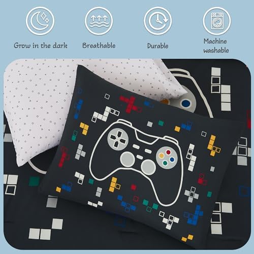 Glow in The Dark Gamer Comforter Set for Kids 1