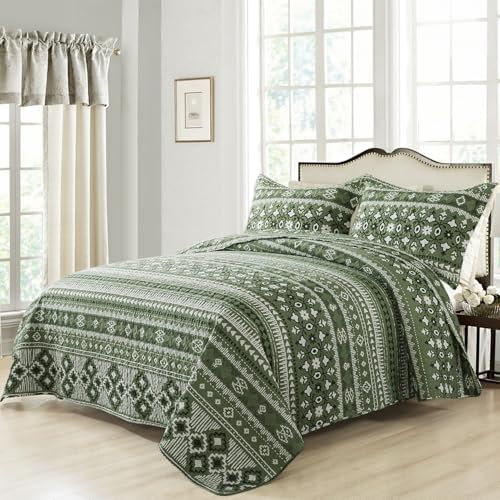 BEDIFANY Boho King Quilt Set 3 Piece 1