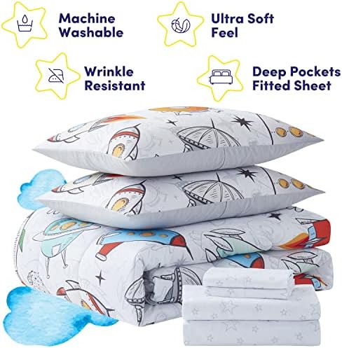 Sweet Home Collection Kids Bed in a Bag Space Design Twin Set
