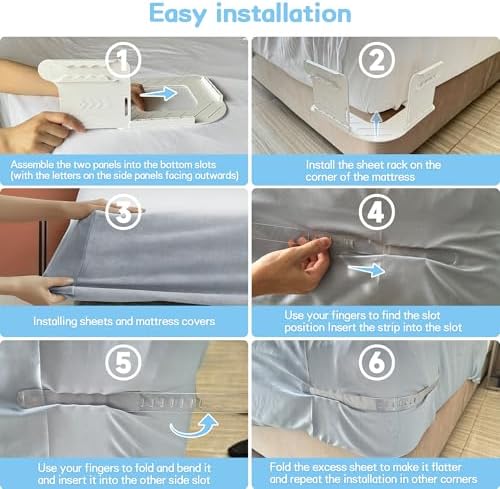Barsone Lock Bed Sheet Holder - Heavy Duty Sheet Straps for Neat Fit