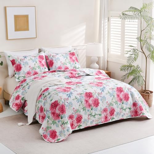 JSD Rose Floral Quilt Set Twin Size 2 PC 1