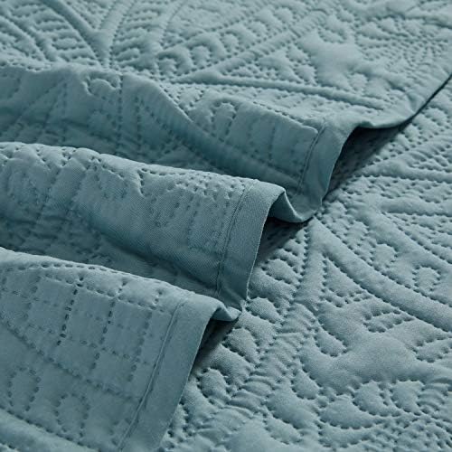 Mellanni King Bedspread Coverlet Set - Spa Blue 1