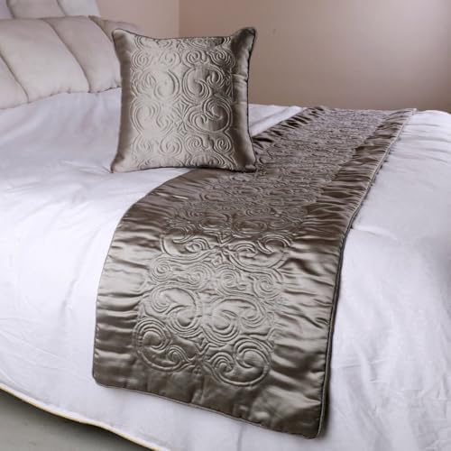 The HomeCentric Handmade Silver Bed Runner Set