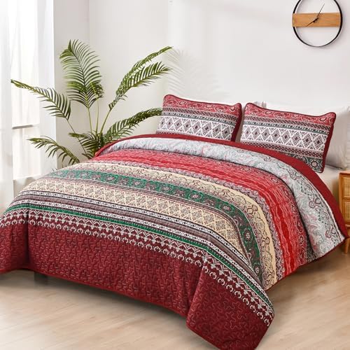 WONGS BOHO KING QUILT SET 103x90 3 PIECES