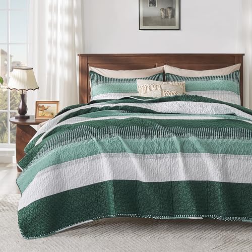 Andency Emerald Green Quilt Set 3-Piece Queen Size