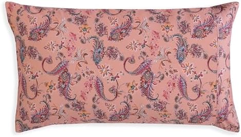 Elegant Comfort Paisley Pillowcase Set 2-Piece Coral Microfiber