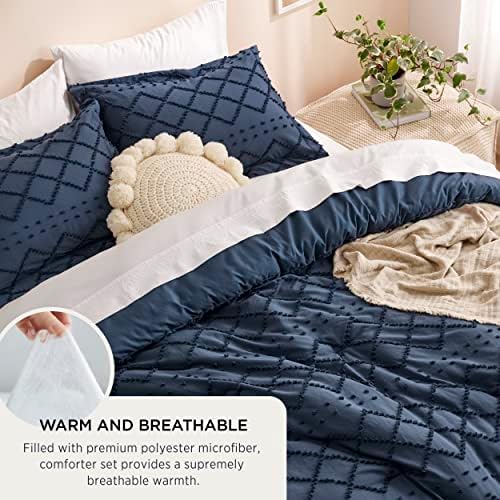 Bedsure California King Comforter Set - Navy Blue 1