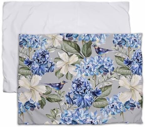 Blue White Flowers Pillow Cover 20x26 inch