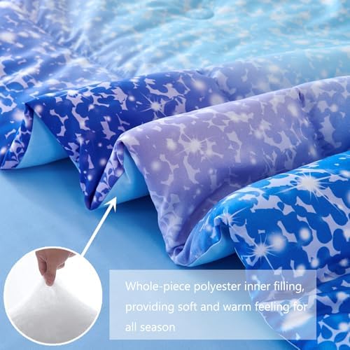 PERFEMET Blue Twin Comforter Set 6 Piece Bed in a Bag