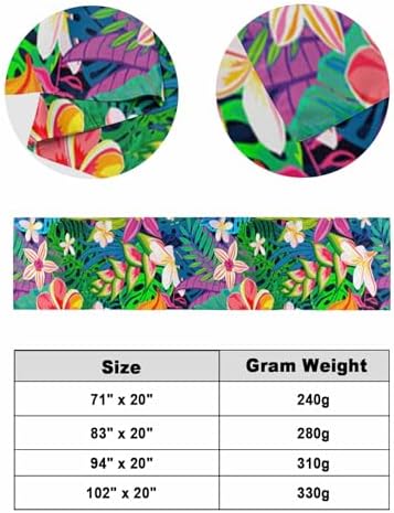 Yukro Bed Runner Scarf with Tropical Plants Design