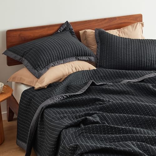 Bedsure King Quilt Set - 3-Piece Lightweight Corduroy Bedspread