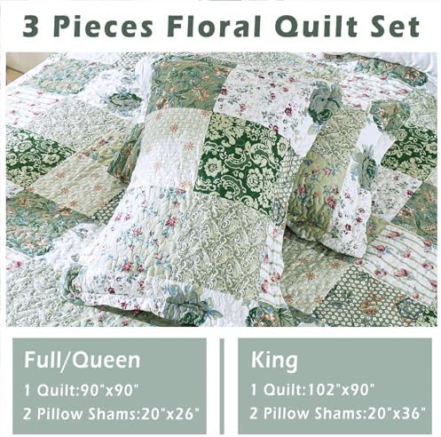Cmfshape Patchwork Quilt Set King Size Green