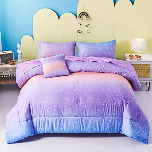 URBONUR Gradient Comforter Set for Girls 6Pcs