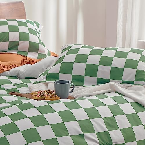 Bedsure Checkered Comforter Set for Boys Twin Extra Long 2 Pieces
