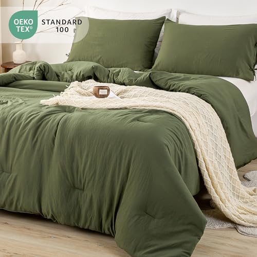 BOHOPOPM Olive Green Comforter Set TwinTwin XL