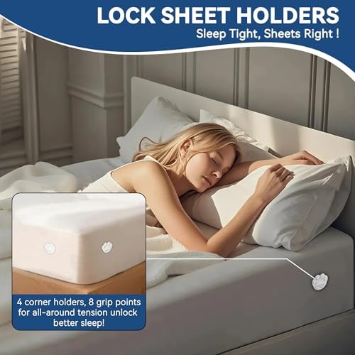 GOVIICTRICH Bed Sheet Corner Holders - Heavy Duty Sheet Locks