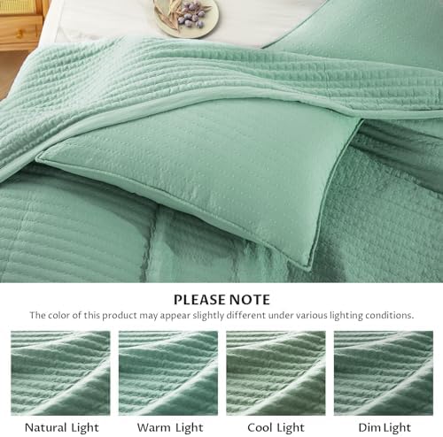 KASENTEX Oversized King Quilt Set 3 Pieces Stone-Washed Machine Washable