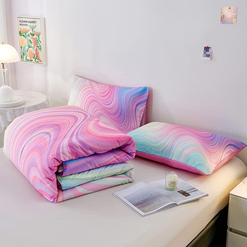 Helloosuu Comforter Set for Girls with Rainbow Design