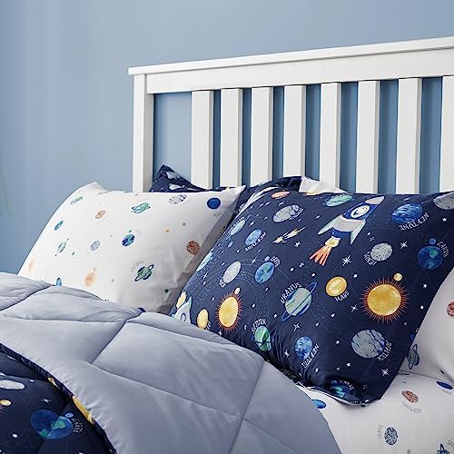 UMCHORD Kids Space Themed Bedding Set - Twin Size 5 Pieces