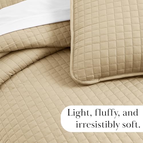 Southshore Fine Living Beige Quilt Set with Pillow Shams