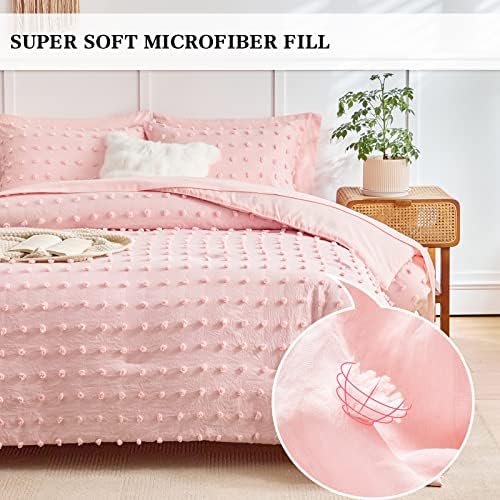 Flysheep 7 Piece Queen Bed in a Bag with Pom Pom Design