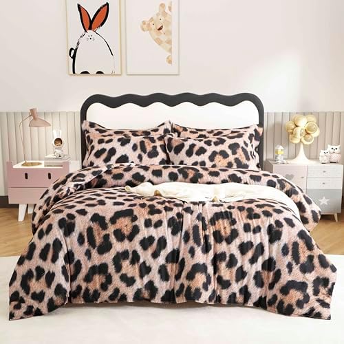 SDY 7PCS Leopard Comforter Set Queen