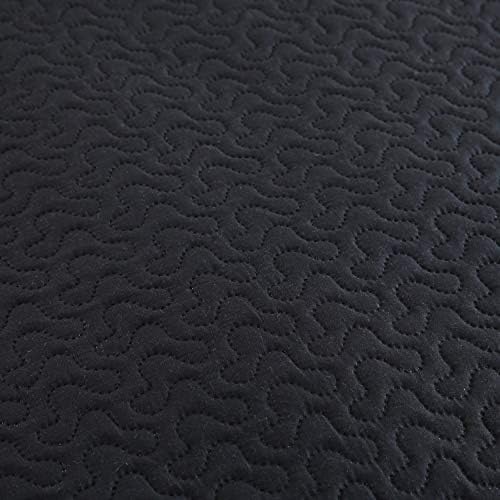 JML Quilt Set - 3 Piece Embossed Stripe Black for King Bed