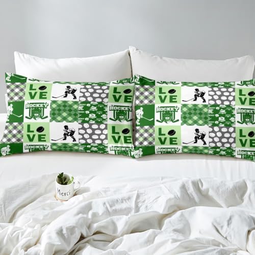 Erosebridal Ball Sports Hockey Twin Bed Sheet Set Green