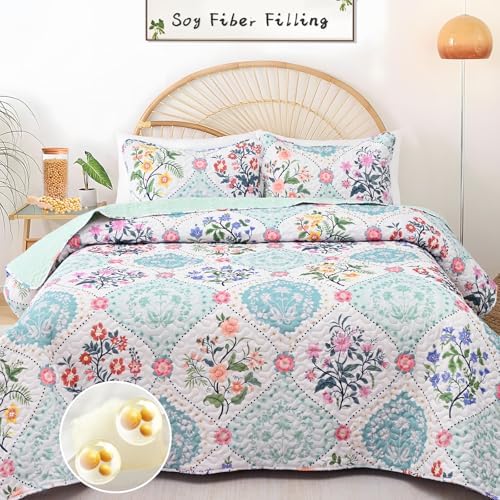 Uspring King Size Quilt Set with Soybean Fiber Fill