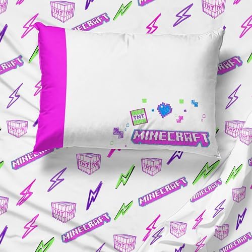 Minecraft Comforter Set - 7 Piece Neon Kids Bedding