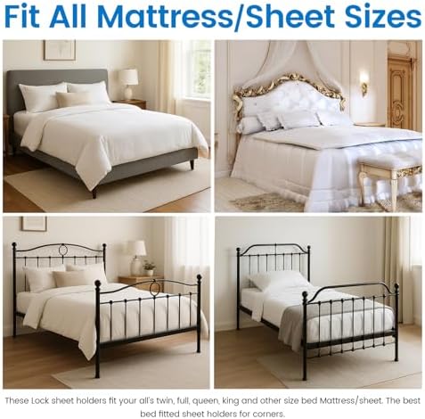 Omboos Bed Sheet Holders for Corners Set of 4