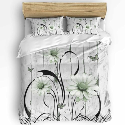 Boanket 3-Piece Farmhouse Duvet Cover Set with Zipper Closure