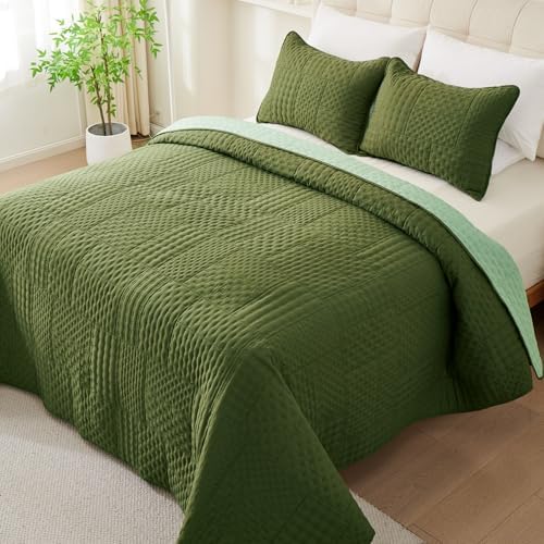 Cmfshape King Size Quilt Set - 3 Pieces Reversible
