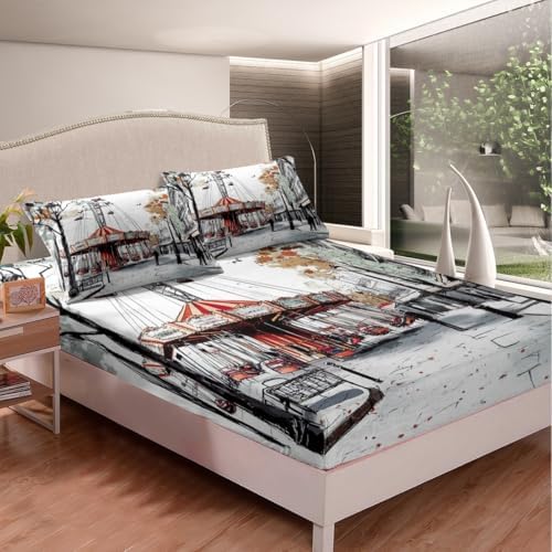 Erosebridal Carousel Fitted Sheet Twin Set