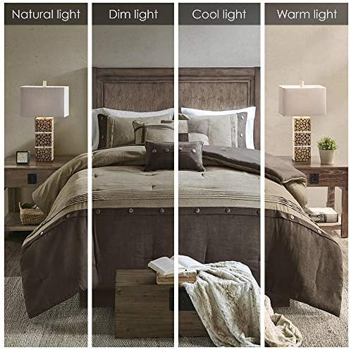 Madison Park Boone Cozy Comforter Set Faux Suede Rustic Brown 7 Piece
