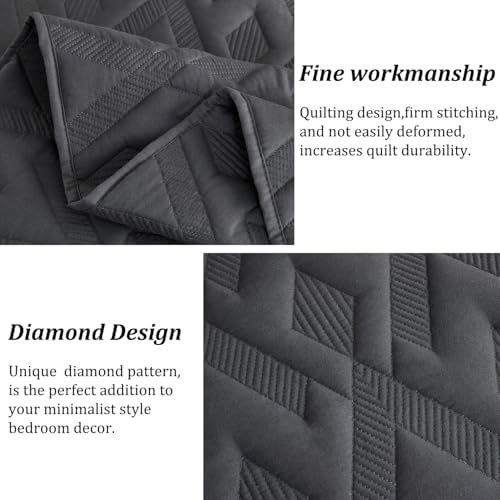 Cmfshape Diamond Embroidery Quilt Set 3 Piece King Size