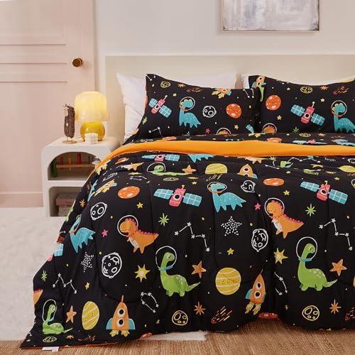Yibeizi Space Dinosaur Kids Comforter Set for Boys