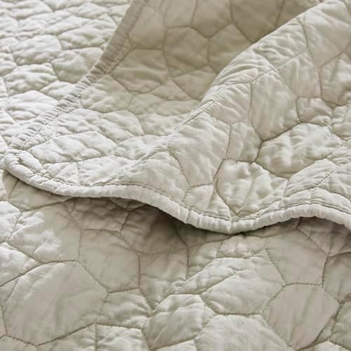 RSHARE 100 Cotton Quilt Bedding Set Queen Size Beige
