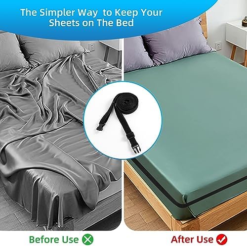 Adjustable Elastic Bed Sheet Straps for All Mattress Sizes