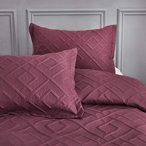 CHIXIN Quilt Queen Size - Geometric Pattern Bedspread Coverlet Set - Modern Style