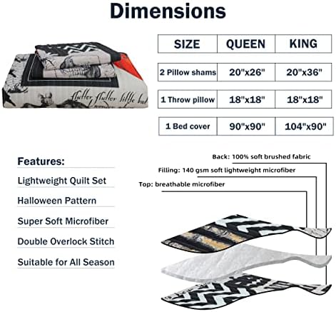 Cmfshape Halloween Bedspread Set Queen Size