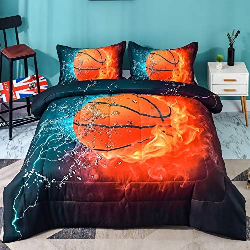 Andency 3D Basketball Comforter Set Twin 66x90 Inch