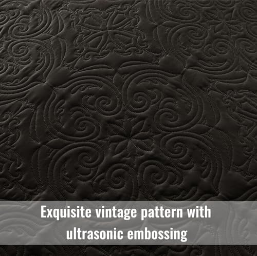 Exclusivo Mezcla Quilt Set Full Queen 90x96 Black