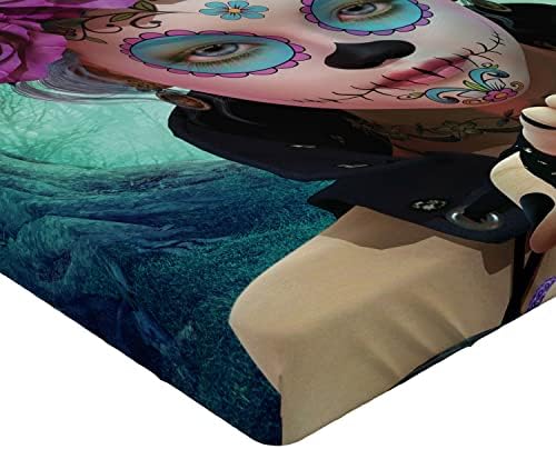 Ambesonne Horror Fitted Sheet with Scary Clown Print