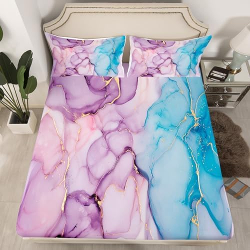 Feelyou Marble Design Bed Sheet Set TwinXL 2Pcs