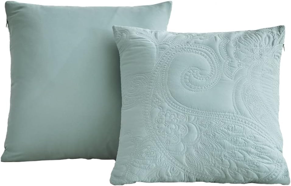 Blythease Oversized King Bedspread 128x120 Seaglass Paisley