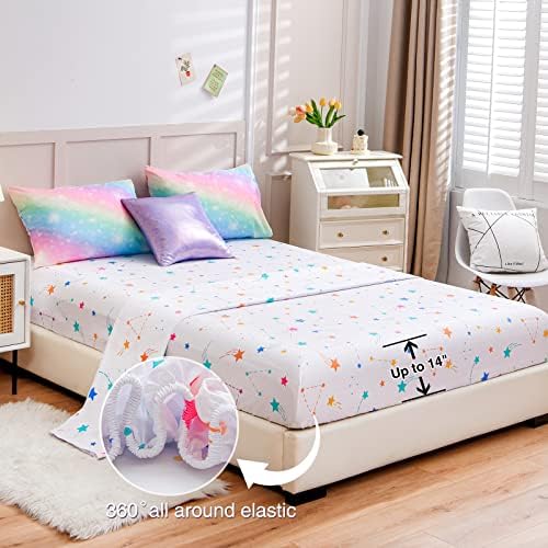 A Nice Night 6Pcs Gradient Glitter Bedding Set for Girls