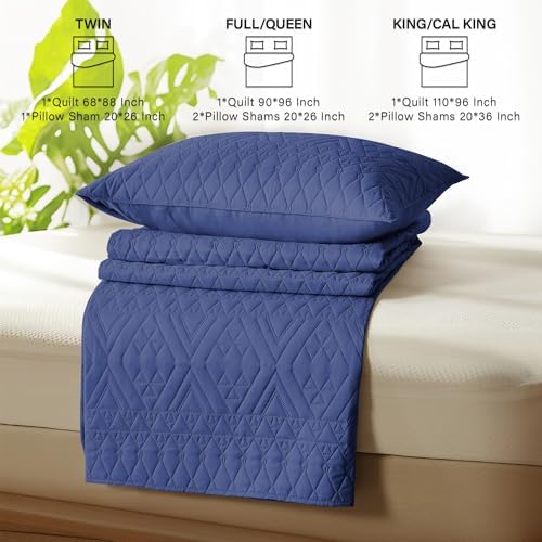 Akkialla KingCal King Quilt Bedding Set Navy Blue